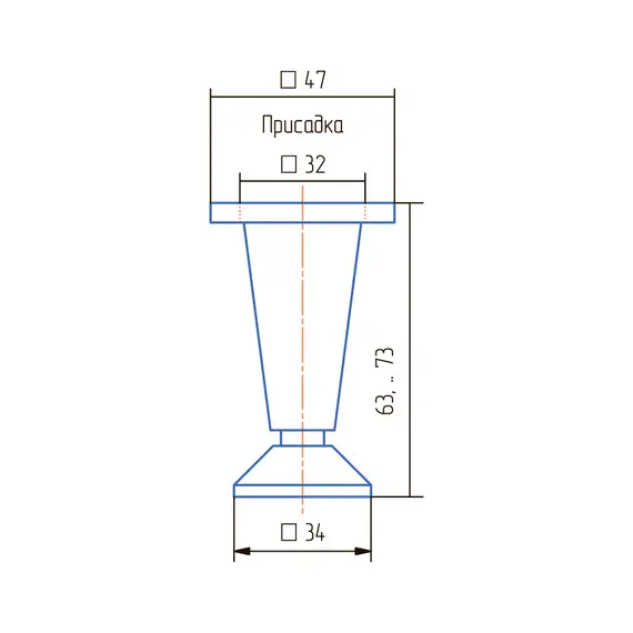 Опора регулируемая ОРС 03-С хром - 2