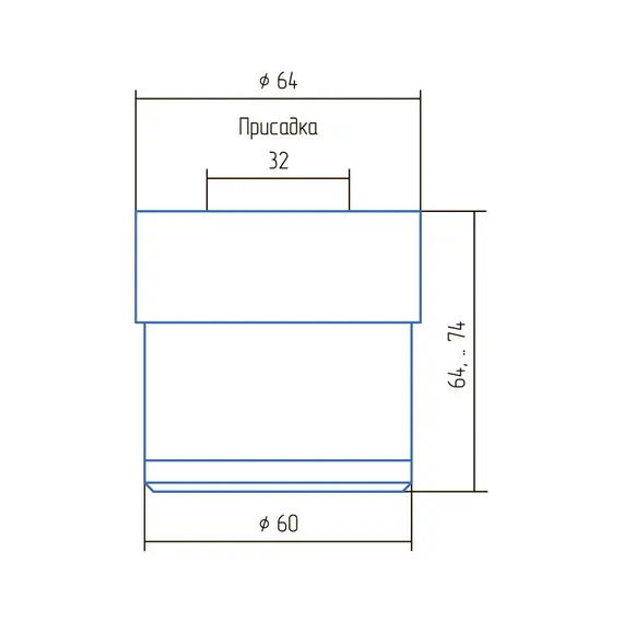 Опора регулируемая круглая ОР 62-К, H62 мм, хр.мат - 2