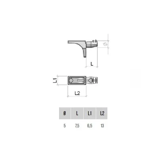 Полкодержатель, никель арт.ME65ZNL - 2