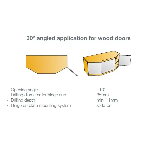 Петля B-type i3 с доводчиком Glissando угловая 30 110/48/9 мм арт.242-0H34-650-00 - 14