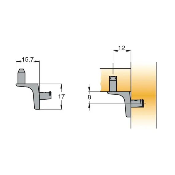Полкодержатель Titus угловой арт.338-3686-650-00 - 2