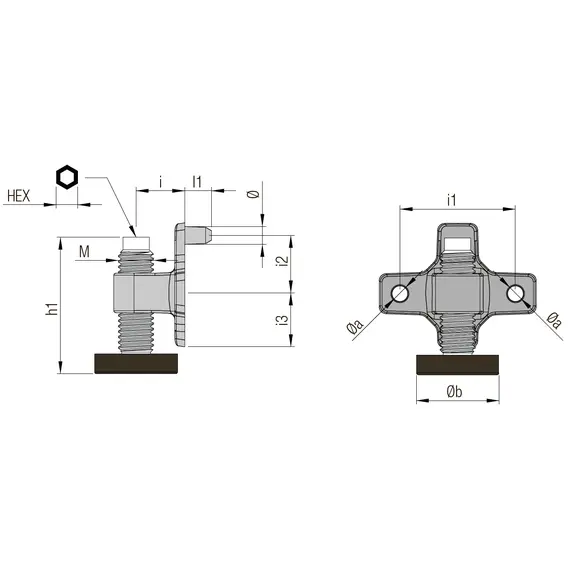 Опора регулируемая арт.PI34ZZ - 2