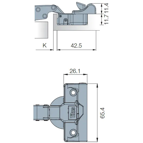 Петля 120/45/17 T-type Glissando с доводчиком установка без инструментов PressTo арт.701-0DT6-054 - 4