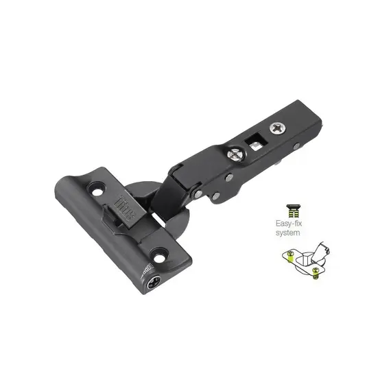 Петля мебельная Titus T-Type Noir Glissando 90 градусов с доводчиком 110/45/5 мм и cистемой ускоренной сборки Easy-fix арт.701-0BT4-668-00