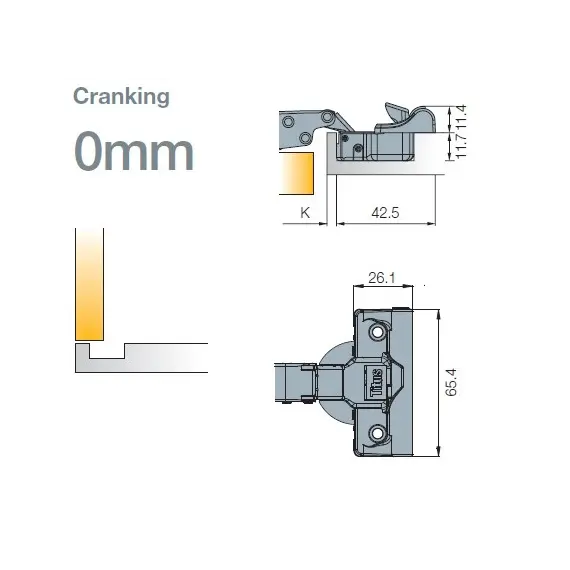 Петля T-type Noir Glissando 110/52/0 мм арт.701-0AP0-068-00 - 2