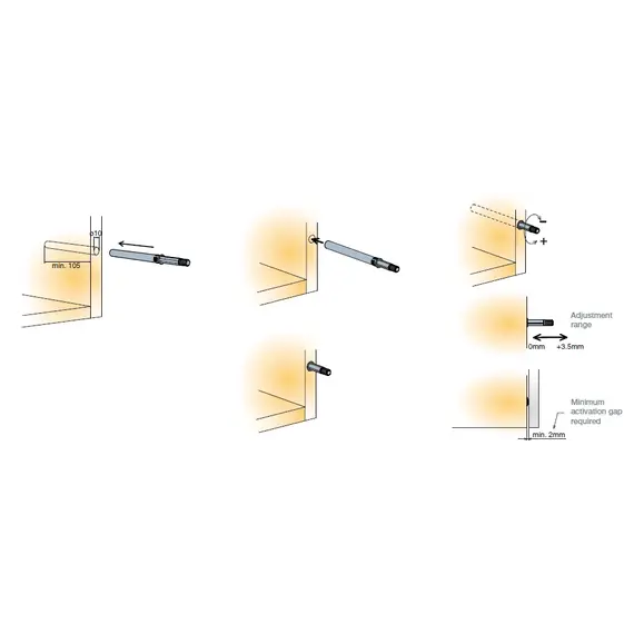 Толкатель Push Latch S3, белый арт.915-9276-356-00 - 2