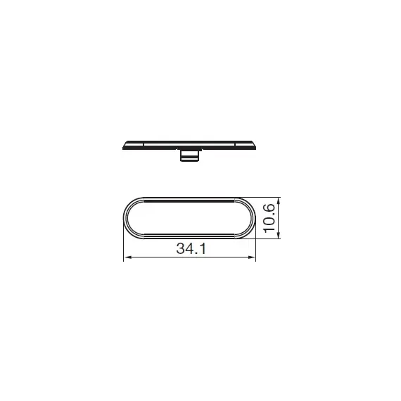 Крышка Titus без логотипа к петлям T-type 110/5мм, 9мм, 17мм изготовлена из стали. Арт: 728-1284-650-00 - 2
