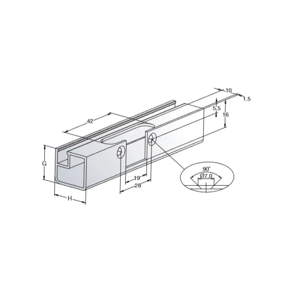 Петля мебельная Titus S-Type для алюминиевого профиля профиля прямого корпуса 90 градусов 110/28/0 мм с винтами. Арт: 950-0T27-050-00 - 11