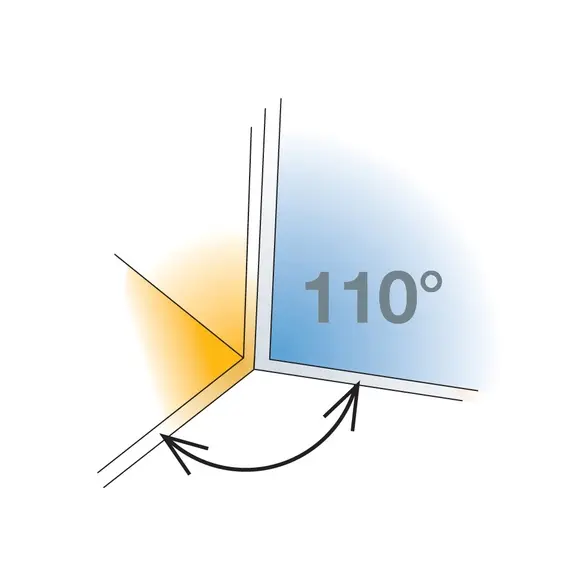 Петля мебельная Titus B-Type для алюминиевого профиля прямого корпуса 90 градусов 110/28/0 мм. Арт: 950-0T26-050-00 - 2