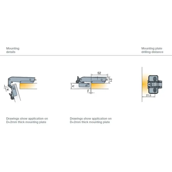 Петля мебельная Titus T-Type Noir Glissando для фальшпанели с доводчиком 110/48/17 мм и cистемой ускоренной сборки Easy-fix Арт: 701-0D32-650-00 - 6