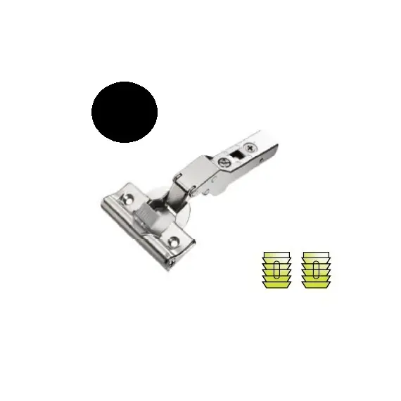 Петля мебельная Titus T-Type Noir Glissando угловая 15 градусов с доводчиком 110/48/9 мм для машинной установки. Арт: 701-0D72-668-00