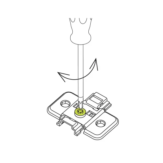 Монтажная планка петли Titus S-type F2 мм c винтами 6-3x15 мм. Арт: 244-0P72-050-00 - 6