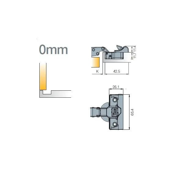Петля мебельная Titus T-Type Glissando 90 градусов с доводчиком 110/48/0 мм и cистемой ускоренной сборки Easy-fix арт.701-0AS4-054-00 - 12