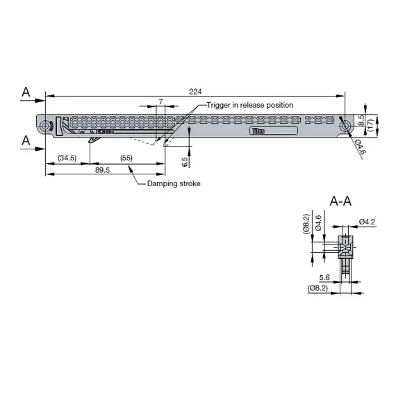 Доводчик Titus Slidix II для ящиков и раздвижных дверей 40 кг арт.975-9459-380-00 - 35