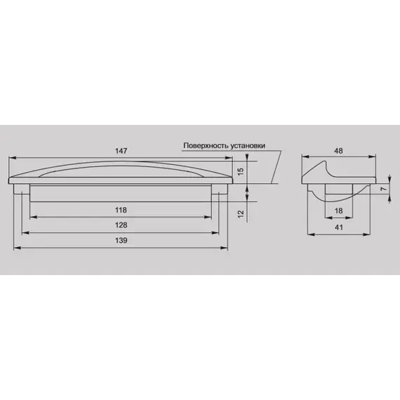 Ручка ракушка для мебели Валмакс FR-007 128 St, 128 мм, сатин светлый светлый (ТЗ). - 2