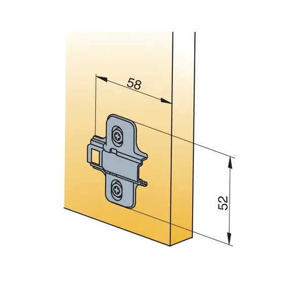 Монтажная планка петли Titus S-type F0 мм с дюбелем 7.5 мм. Арт: 244-0127-050-N1 - 11