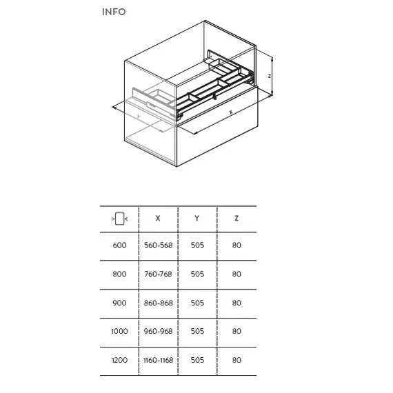 Органайзер под мойку, регулируемый, шкаф 900мм арт.720A.900 - 2