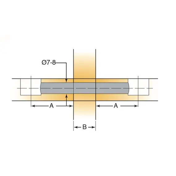 Дюбель мебельный двойной без кольца Titus System 5 длина 83,4 мм. Арт: 005858-883-300 - 30