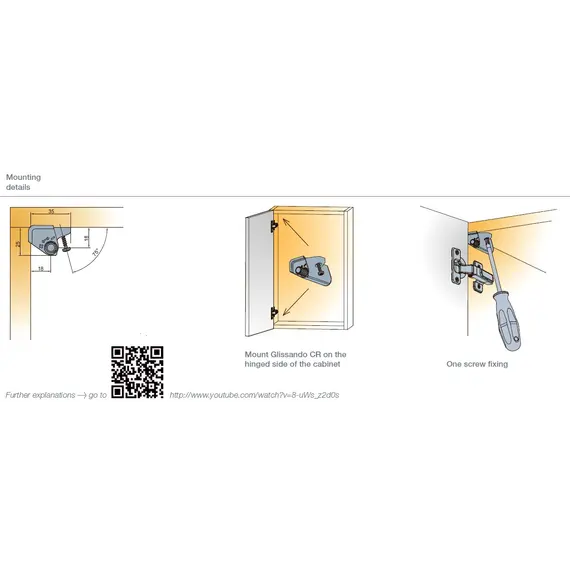 Демпфер мебельный угловой для полунакладных петель Titus Glissando CR серый регулируемая зона + 5 мм. Арт: 972-0X34-380-00 - 5