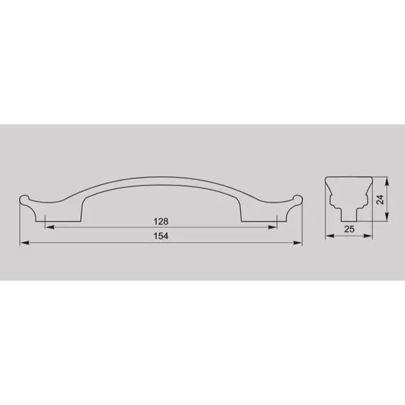 Ручка скоба для мебели Валмакс FS-131 128, 128 мм, золото прованс 1013 жемчужно-белый матовый (ТЗ). - 2