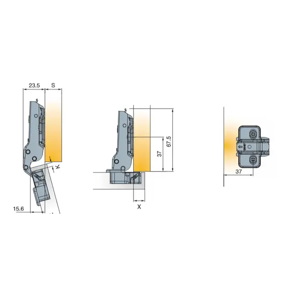 Петля мебельная Titus T-Type 90 градусов 110/48/0 мм. арт.702-0AL0-650-00 - 3