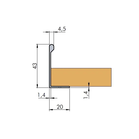 Ручка для мебели профильная Metalimpex 2158 мм, алюминий, цвет серебро. Арт: RA01.2158.AN - 2