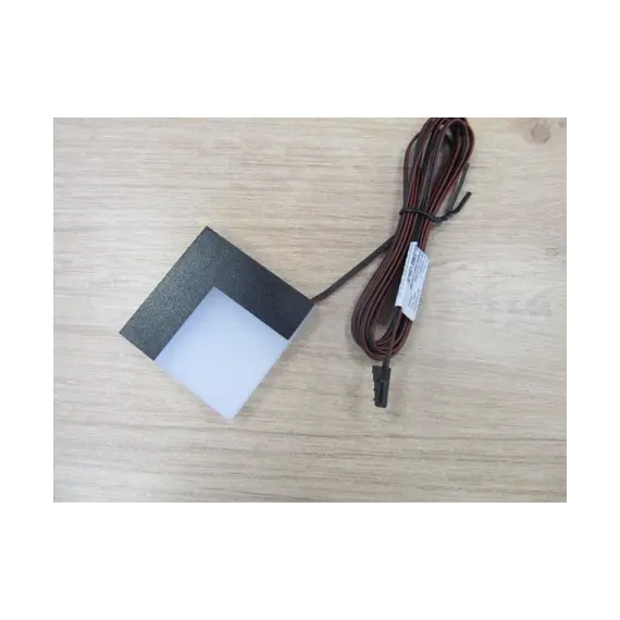 Светильник LED Kwadrato A 0,9W 12VDC 6000K 60x60mm, провод 2 м, черный молочный арт.KWDA-CP-BZ - 2