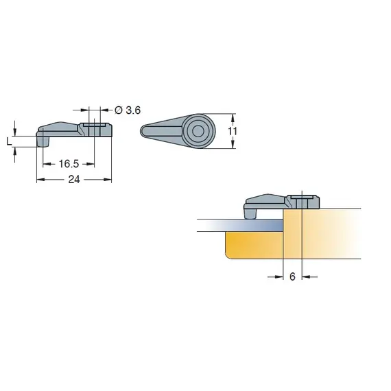 Стеклодержатель 6мм арт.359-4302-340-00 - 5