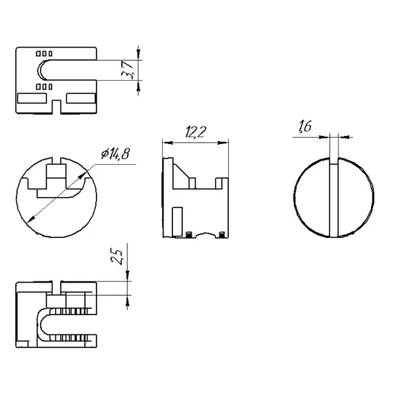 Эксцентриковая стяжка 15/15 пластиковая Венге арт.ROY.210811.07 - 2