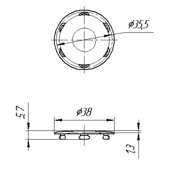 Заглушка D 35мм Белая арт.ROY.210811.27 - 3
