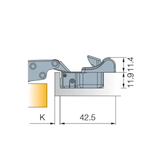 Петля с доводчиком T-type Glissando 110/48/0 мм арт.701-0AS0-054-00 - 5