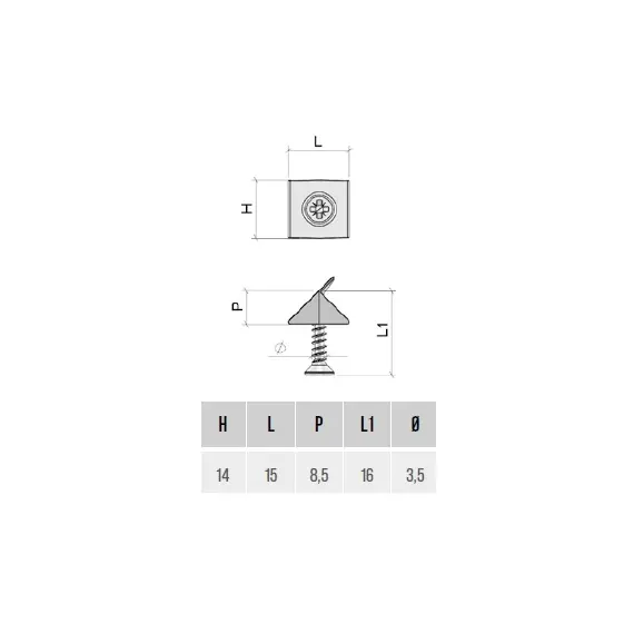 Фиксатор задней стенки с винтом 16 мм, прозрачный арт.FM08PT - 2