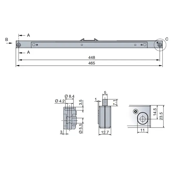 Доводчик Titus Slidix Centro для навесных раздвижных систем, для двери 15 кг арт.975-9216-040-00 - 14