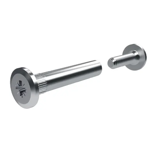 Стяжка межсекционная "мама" D5 мм М4х27 мм с плоской головкой, никель арт.VF57FNL - 3