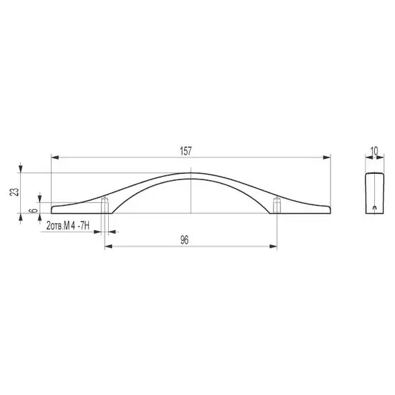 Ручка скоба для мебели Валмакс FS-066 096 Cr, 96 мм, хром матовый (ТЗ). - 3