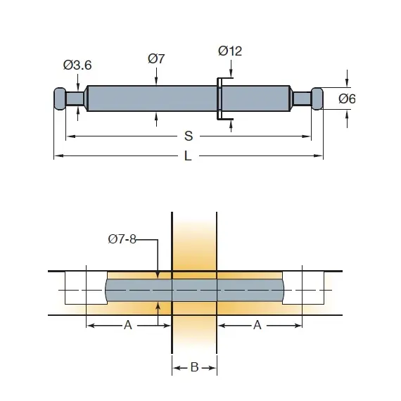 Дюбель мебельный двойной с кольцом Titus System 5 длина 63,4 мм. Арт: 005775-883-300 - 3