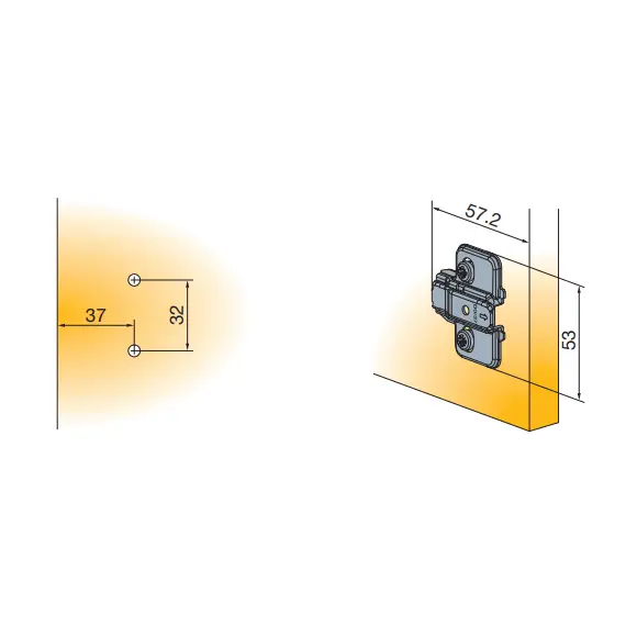Монтажная планка петли Titus T-type F2 мм крест. с винтами 6,3х15 мм. Арт: 700-0NC2-650-00 - 16