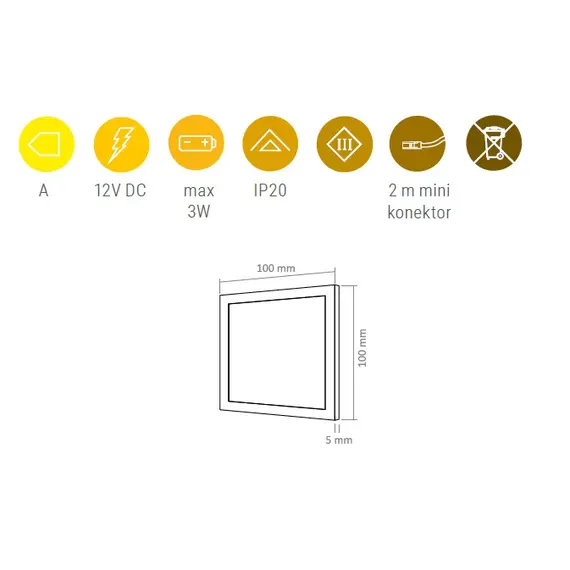 Светильник LED FOTON 3W 12VDC 4000К, провод 2 м, белый арт.FOTON-BI-40K-01 - 4