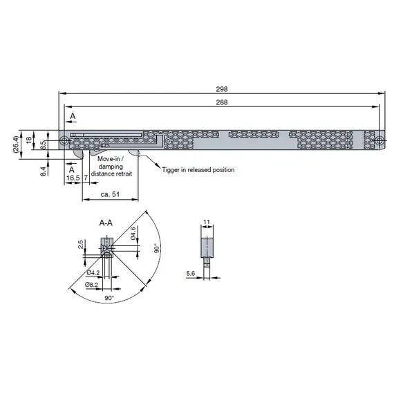 Доводчик Titus Slidix TE для раздвижных и душевых дверей 60 кг арт.975-9483-380-00 - 38