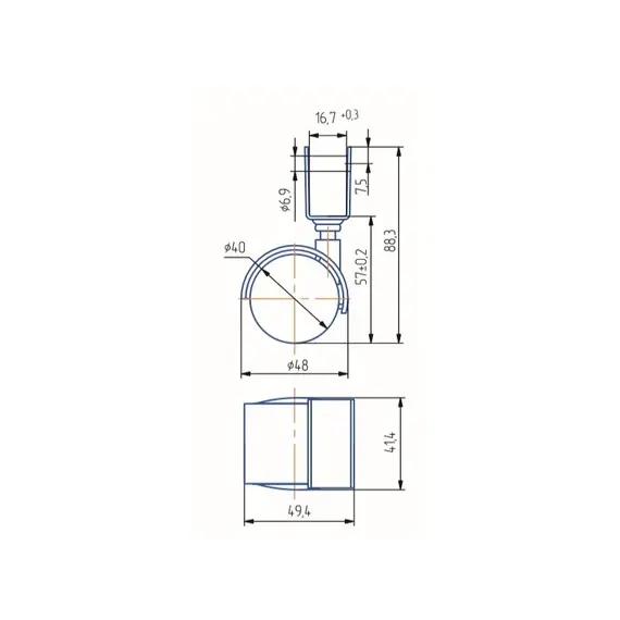 Опора колесная ОК40 мм с U-образной пятой (ОКП40-П) черная - 5