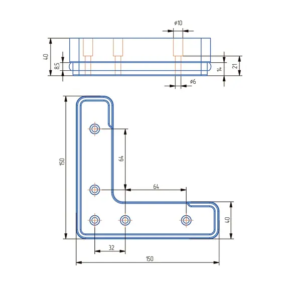 Опора мебельная угловая ОМБУ 40-11 бежевая - 5