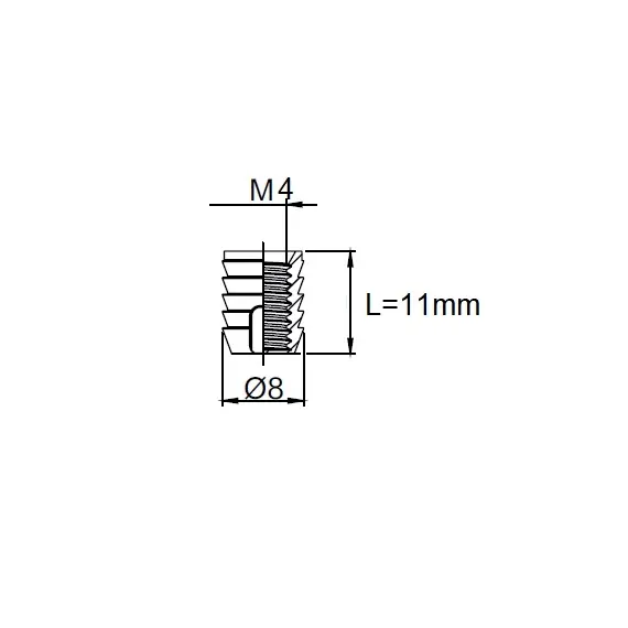 Футорка M4х11 D=8 мм (пластик) арт.278.11M4.05 - 2