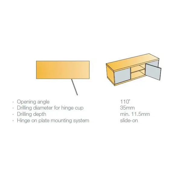 Петля мебельная Titus B-Type 90 градусов с шурупами 4x12 мм 110/48/9 мм арт.248-0M03-050-TL - 23