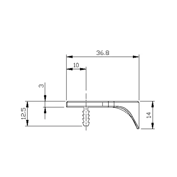 Ручка торцевая для мебели Confurn, врезная 447 мм, матовый никель. Арт: 53009.0001.10-447 - 5