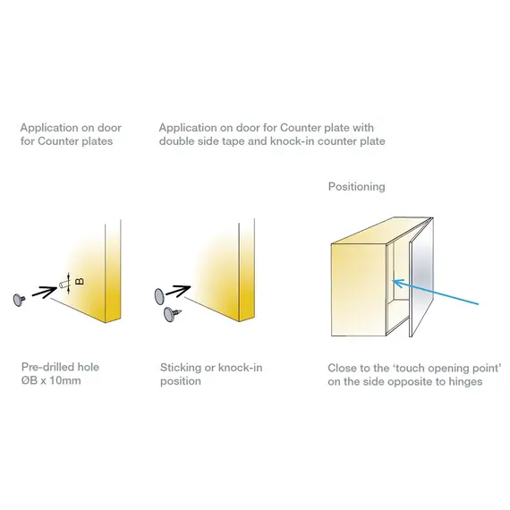 Толкатель PushOpen с магнитом врезной длинный (белый) арт.915-7186-350-00 - 26
