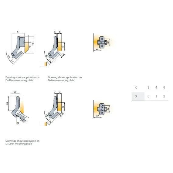 Петля мебельная Titus S-Type i3 угловая (45гр) 110/52/18 мм арт.242-0H47-650-00 - 6