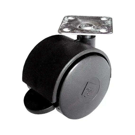 Опора колесная ОК 1 черная площадка с тормозом