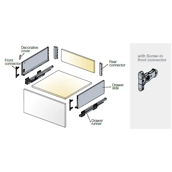 Выдвижной ящик Tekform Slimline Tacto DW145 500 мм, белый арт.655-8G63-150-00 - 4