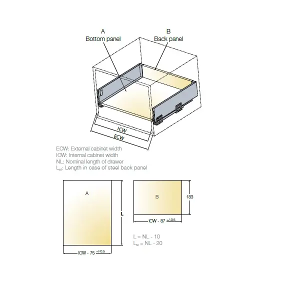 Выдвижной ящик Tekform Slimline Tacto DW182 500 мм, белый арт.655-8H63-150-00 - 13