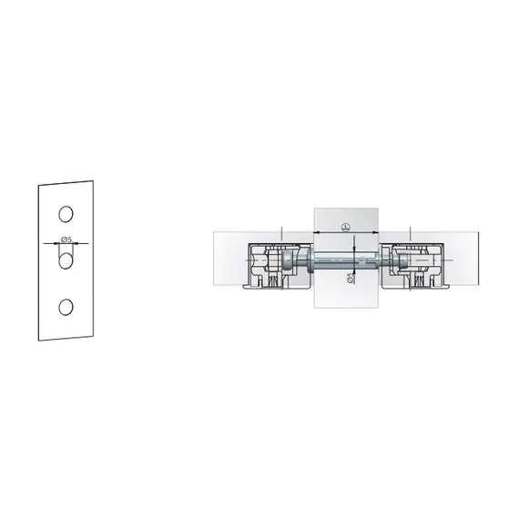 Дюбель для стяжки полкодержателя, двухсторонний, для ДСП 16мм, цинк арт.172-6414-Z - 6